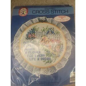 Colortex Vintage Every Garden A Flower For Every Life A Dream..Cross Stitch Kit